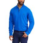 Men's Chaps Classic-fit Cool Max Stretch Quarter-zip Sweater, Size: Large, Blue