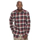 Big & Tall Sonoma Goods For Life&trade; Supersoft Stretch Flannel Shirt, Men's, Size: Xxl Tall, Dark Red
