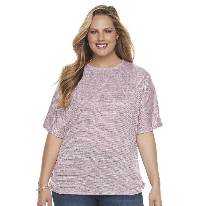 Plus Size Croft & Barrow&reg; Dolman Ruched Top, Women's, Size: 3xl, Green Oth