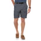 Men's Croft & Barrow&reg; Classic-fit Outdoor Belted Side-elastic Ripstop Cargo Shorts, Size: 34, Dark Grey