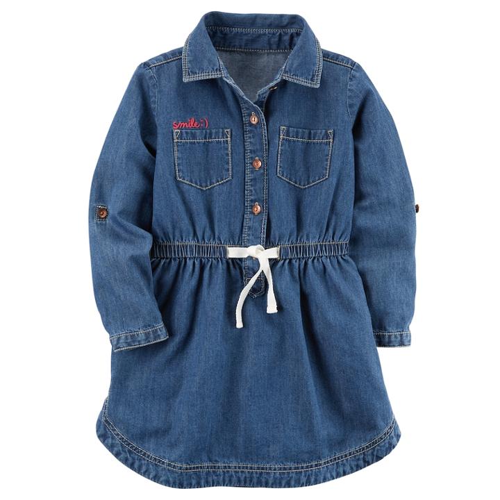 Toddler Girl Carter's Denim Shirt Dress, Size: 5t, Blue