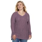 Plus Size Sonoma Goods For Life&trade; Trellis Cable-knit Sweater, Women's, Size: 3xl, Med Purple