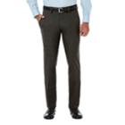 Men's Haggar&reg; Cool 18&reg; Pro Slim-fit Wrinkle-free Flat-front Premium Flex Waist Pants, Size: 38x32, Dark Grey