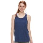 Juniors' So&reg; Mesh Back Space-dyed Tank, Teens, Size: Small, Drk Purple