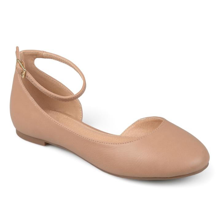 Journee Collection Astley Women's D'orsay Flats, Size: 10 Wide, Lt Beige