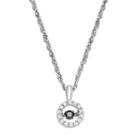 Dancing Love Sterling Silver 1/10 Carat T.w. Black & White Diamond Halo Pendant Necklace, Women's, Size: 18