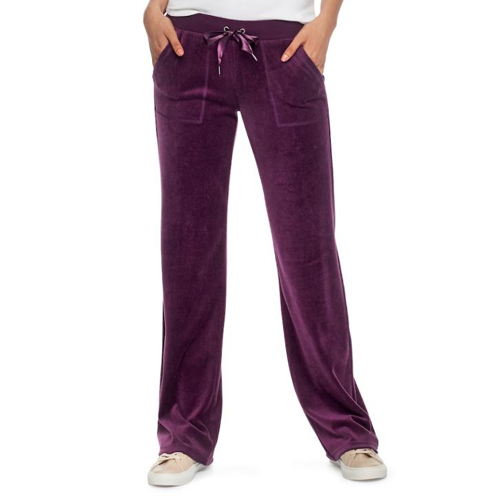 Women's Juicy Couture Bootcut Velour Pants, Size: Xs, Purple