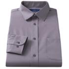 Men's Croft & Barrow&reg; Classic-fit Easy Care Solid Spread-collar Dress Shirt, Size: 17-32/33, Med Grey