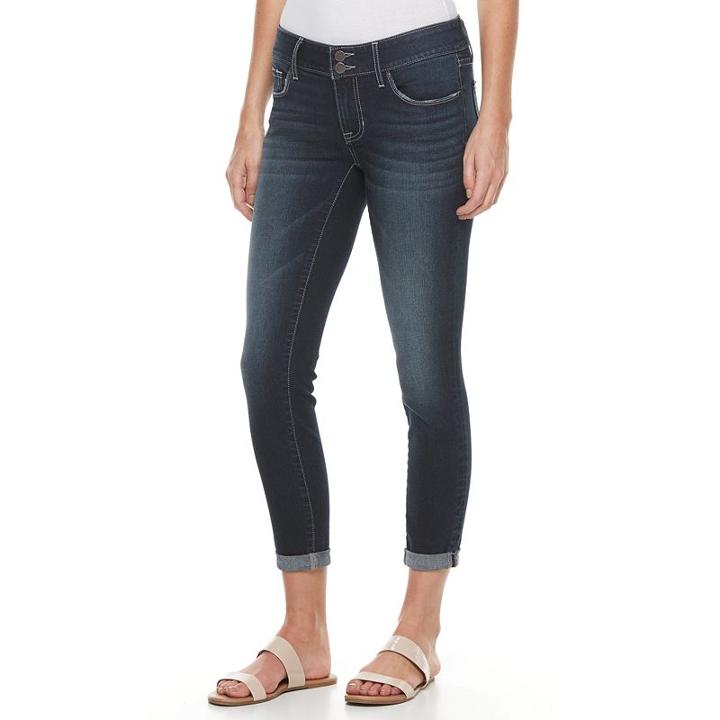 Women's Apt. 9&reg; Modern Fit Skinny Capri Jeans, Size: 10, Dark Blue
