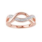 1/10 Carat T.w. Diamond Pink Rhodium-plated Sterling Silver Infinity Ring, Women's, Size: 5, Multicolor