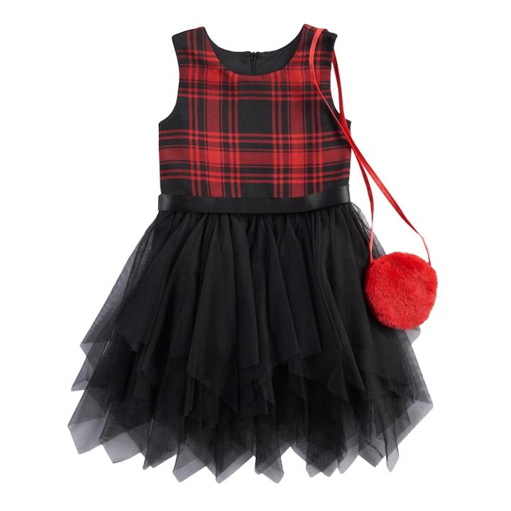 Girls 4-6x Knitworks Fairy Dress & Purse Set, Size: 4, Black