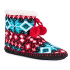 Women's Muk Luks Bootie Slippers, Size: L-xl, Med Red
