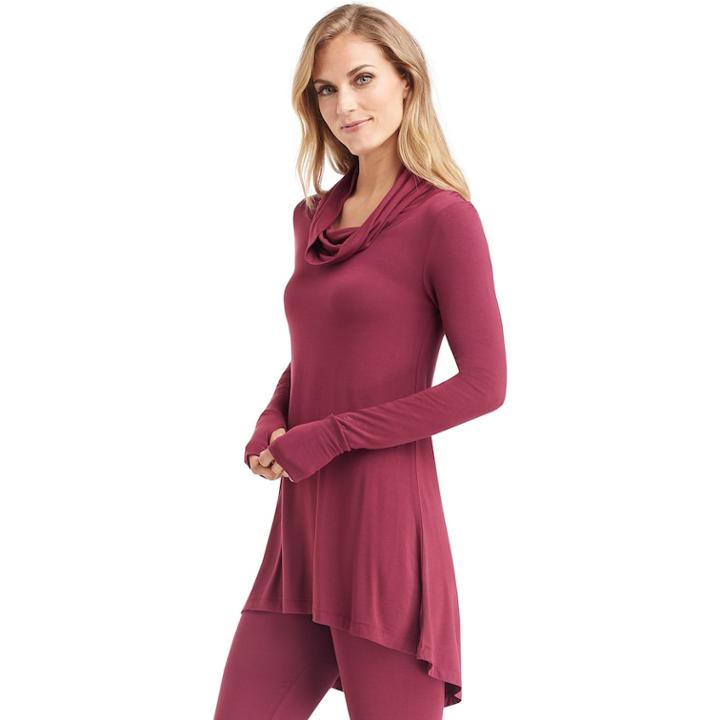 Plus Size Cuddl Duds Softwear Cowlneck Tunic Top, Women's, Size: 1xl, Dark Red