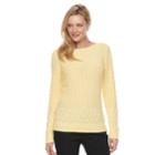 Women's Croft & Barrow&reg; Textured Sweater, Size: Xl, Med Yellow
