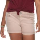Juniors' Plus Size So&reg; Cuffed Midi Jean Shorts, Teens, Size: 18, Light Pink