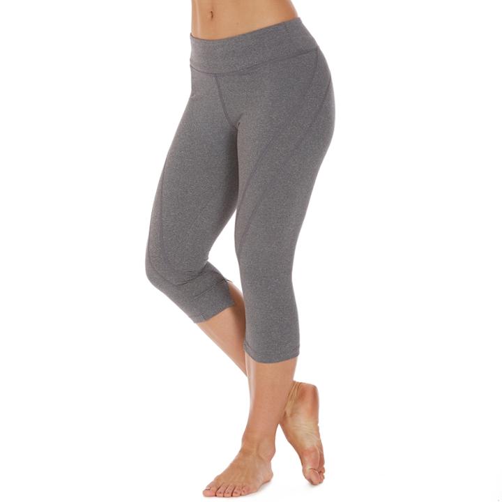 Women's Marika Ava Performance Curvy Capri Leggings, Size: Small, Med Grey