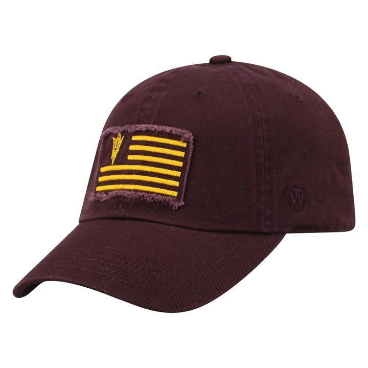 Adult Top Of The World Arizona State Sun Devils Flag Adjustable Cap, Men's, Dark Red