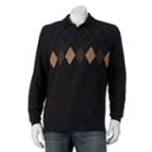 Men's Haggar Classic-fit Argyle Jacquard Polo, Size: Large, Black