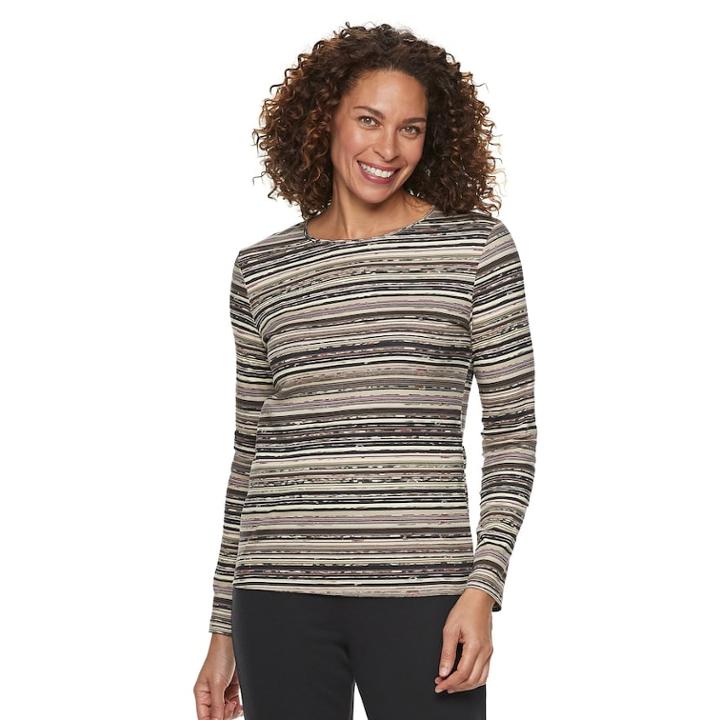 Women's Croft & Barrow&reg; Classic Crewneck Tee, Size: Xxl, Med Beige