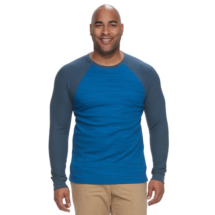 Big & Tall Urban Pipeline&reg; Maxflex Stretch Thermal Regular-fit Raglan Tee, Men's, Size: 3xl Tall, Dark Blue