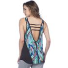 Women's Pl Movement By Pink Lotus Rave Forest Low Back Yoga Tank, Size: Small, Black