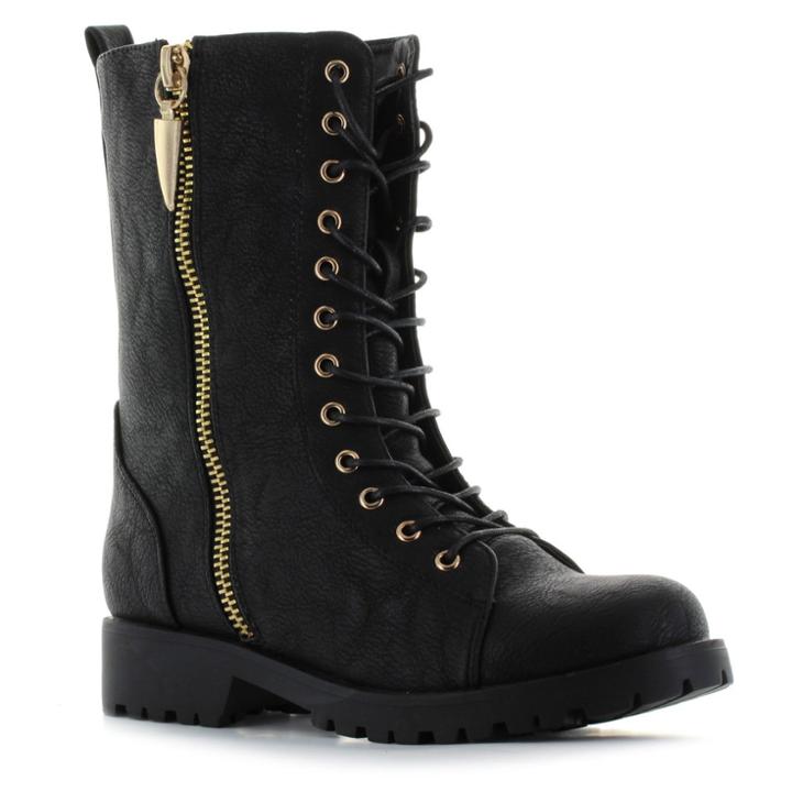 Seven7 Mr. Zipper Women's Combat Boots, Size: 10, Black