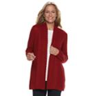 Women's Croft & Barrow&reg; Cozy Open-front Cardigan, Size: Small, Dark Red