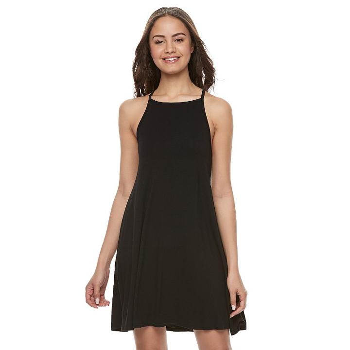 Juniors' So&reg; Halter Swing Dress, Girl's, Size: Large, Black