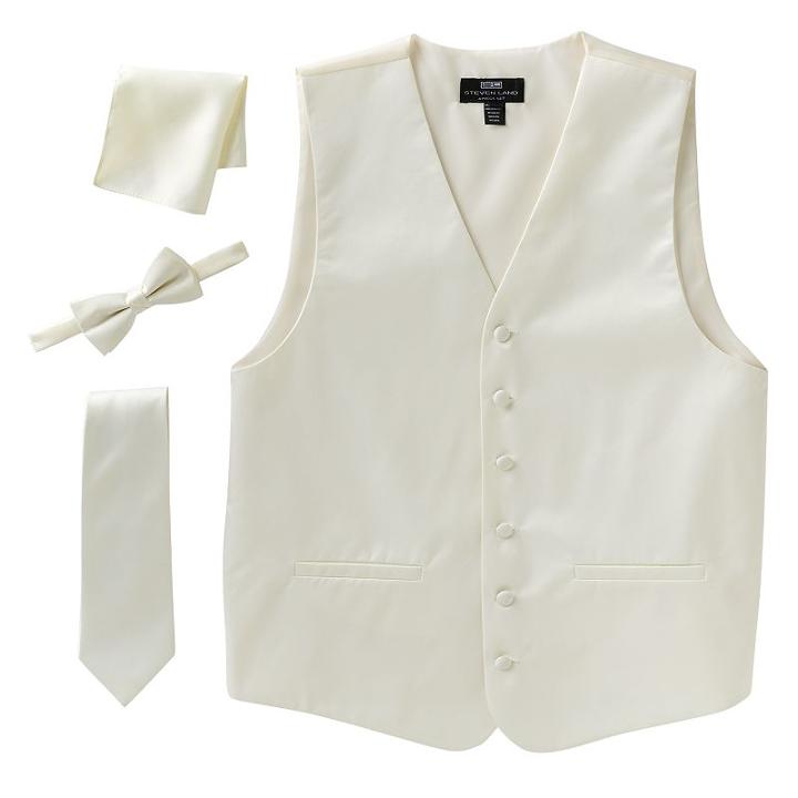 Men's Steven Land Solid 4-pc. Vest Set, Size: Xl, White