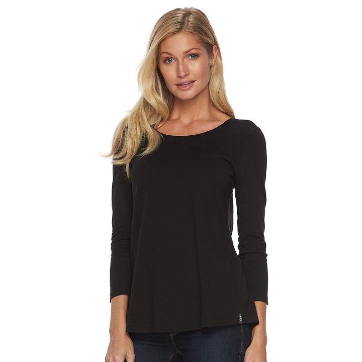 Women's Woolrich First Forks Scoopneck Tee, Size: Medium, Black