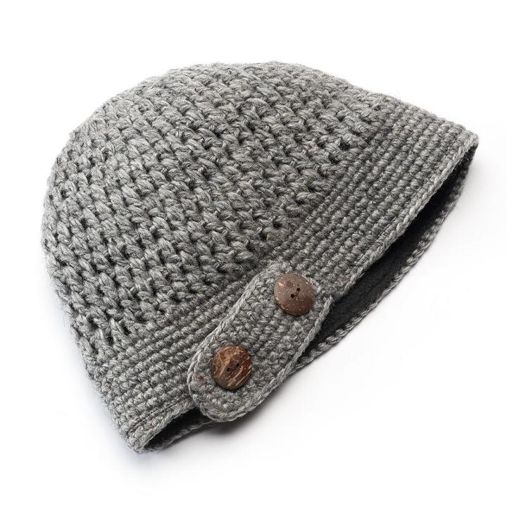 Sijjl Women's Wool Cloche Beanie, Grey