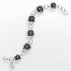 Logoart Chicago White Sox Legend Silver Tone Black Glass Logo Charm Bracelet, Women's, Size: 7.5, Grey