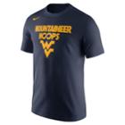 Men's Nike West Virginia Mountaineers Basketball Tee, Size: Xl, Blue (navy)