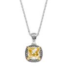 Lavish By Tjm Sterling Silver Cubic Zirconia & Marcasite Halo Pendant, Women's, Size: 18, Multicolor