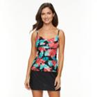 Women's Croft & Barrow&reg; Bust Enhancer Twist Tankini Top, Size: 18, Ovrfl Oth