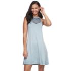 Junior's Mudd&reg; Lace Yoke Swing Dress, Teens, Size: Small, Blue (navy)