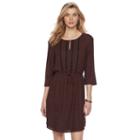 Women's Dana Buchman Drawstring Crepe Dress, Size: Small, Dark Beige