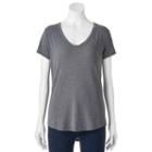 Juniors' So&reg; Solid Shirttail Tee, Girl's, Size: Medium, Grey (charcoal)