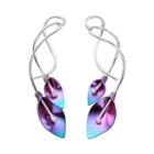 Journee Collection Sterling Silver & Niobium Calla Lily Earrings, Women's, Multicolor