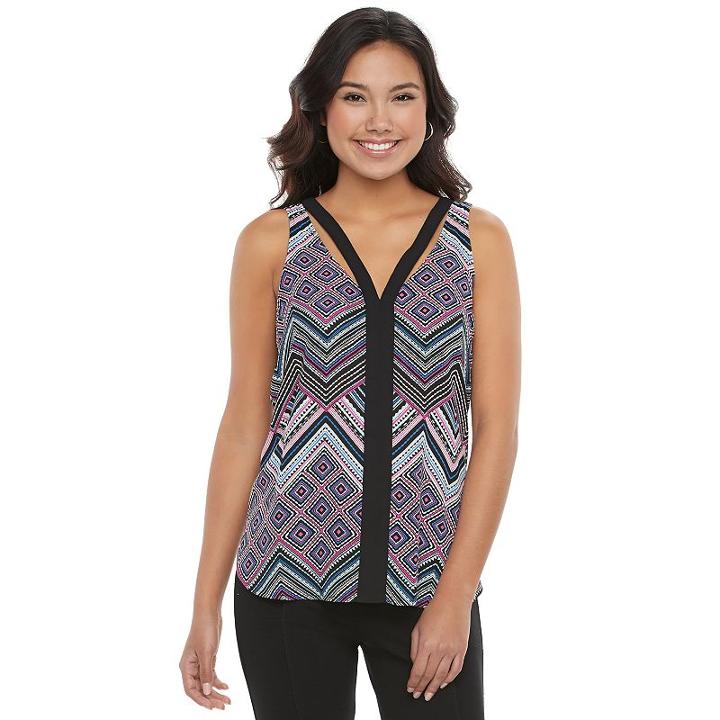 Juniors' Candie's&reg; Double V Tank, Girl's, Size: Small, Black