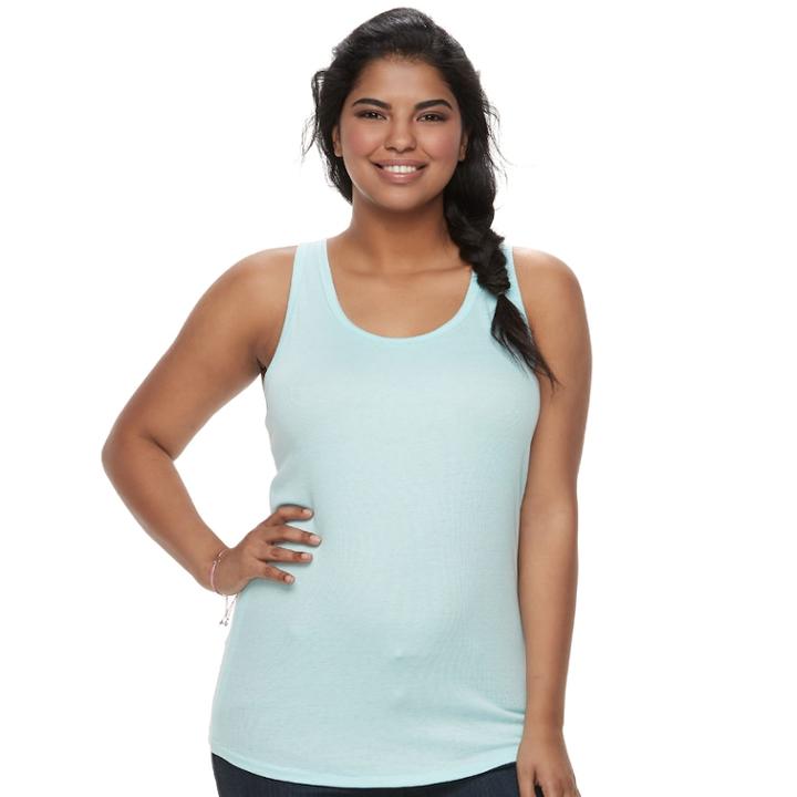 Juniors' Plus Size So&reg; Ribbed Racerback Tank, Teens, Size: 3xl, Med Blue