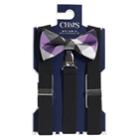 Boys 4-20 Chaps Plaid Bow-tie & Suspenders Set, Brt Purple