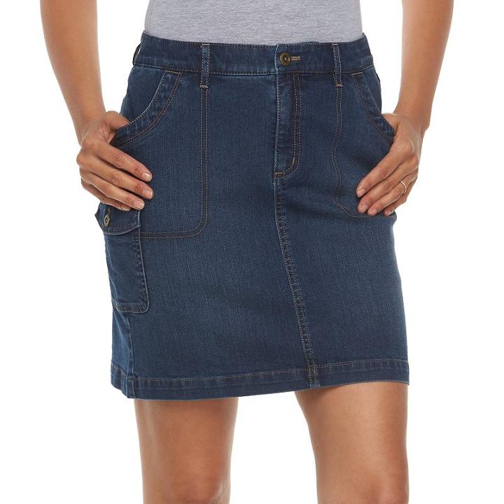 Women's Croft & Barrow&reg; Utility Jean Skort, Size: 12, Blue