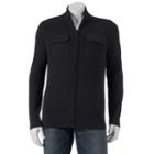 Men's Apt. 9&reg; Modern-fit 4-pocket Full-zip Sweater, Size: Large, Dark Grey