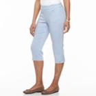 Petite Briggs Crochet-trim Pull On Capris, Women's, Size: 12 Petite, Light Blue