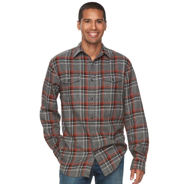 Big & Tall Sonoma Goods For Life&trade; Supersoft Stretch Flannel Shirt, Men's, Size: Xxl Tall, Brown