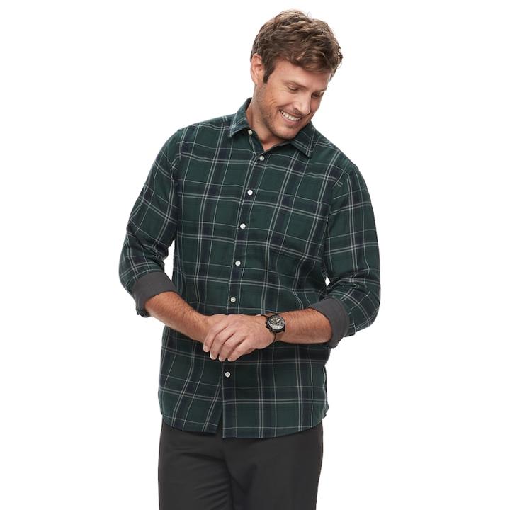 Big & Tall Sonoma Goods For Life&trade; Modern-fit Supersoft Double-weave Button-down Shirt, Men's, Size: L Tall, White