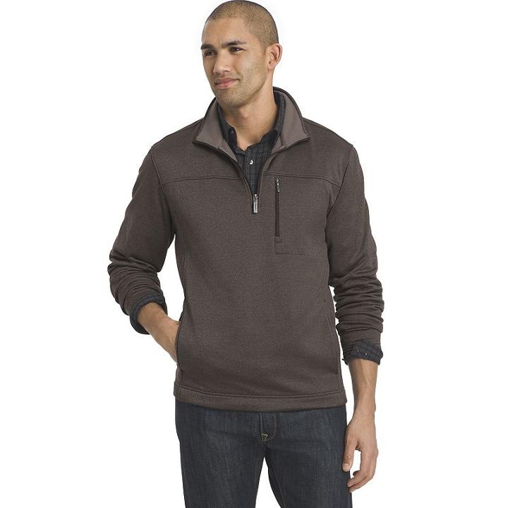 Big & Tall Van Heusen Traveler Classic-fit Quarter-zip Pullover, Men's, Size: Xl Tall, Grey
