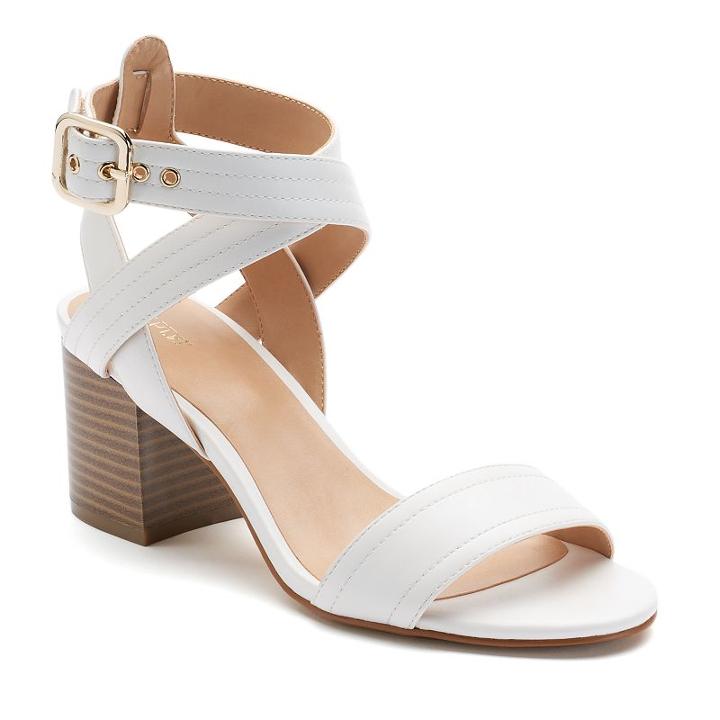 Apt. 9&reg; Peaceful Women's Block Heel Sandals, Size: 8.5, White