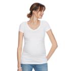 Maternity A:glow Essential Ruched V-neck Tee, Women's, Size: Xl-mat, White